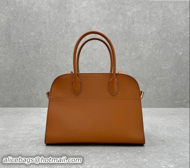 Pretty Style The Row Margaux 12 Tote Bag in Smooth Leather 1833 Brown 2024