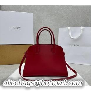 Low Cost The Row Margaux 12 Tote Bag in Smooth Leather 1833 Dark Red 2024