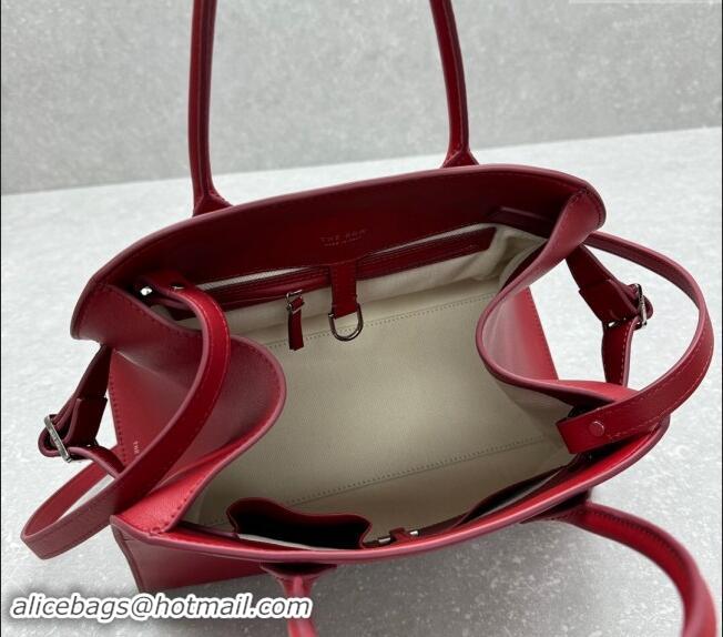 Low Cost The Row Margaux 12 Tote Bag in Smooth Leather 1833 Dark Red 2024