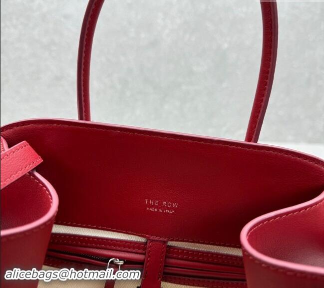 Low Cost The Row Margaux 12 Tote Bag in Smooth Leather 1833 Dark Red 2024