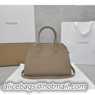 Luxury Discount The Row Margaux 12 Tote Bag in Grained Leather 1833 Dusty Beige 2024