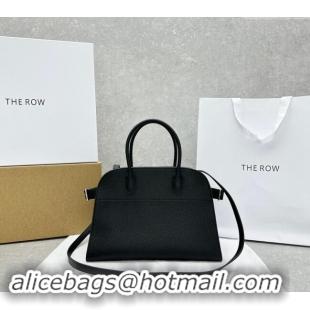 Grade Cheapest The Row Margaux 12 Tote Bag in Grianed Leather 1833 Black 2024