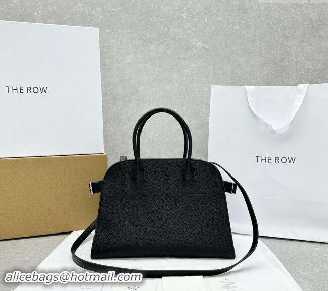 Grade Cheapest The Row Margaux 12 Tote Bag in Grianed Leather 1833 Black 2024