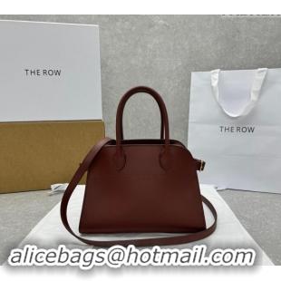 Top Quality The Row Margaux 10 Small Tote Bag in Smooth Leather 1833 Brick Red 2024