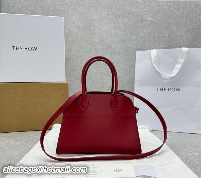 Buy Classic The Row Margaux 10 Small Tote Bag in Smooth Leather 1831 Dark Red 2024