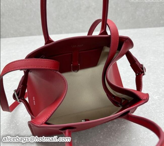 Buy Classic The Row Margaux 10 Small Tote Bag in Smooth Leather 1831 Dark Red 2024