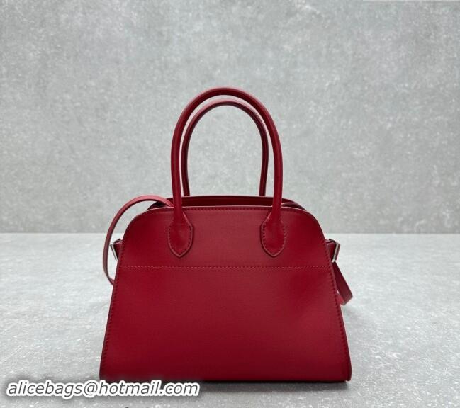 Buy Classic The Row Margaux 10 Small Tote Bag in Smooth Leather 1831 Dark Red 2024