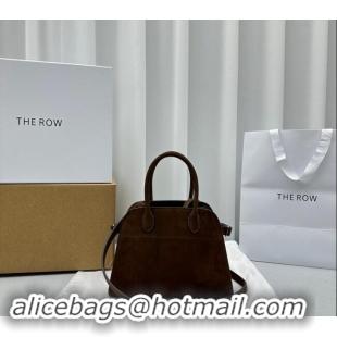 Top Design The Row Margaux 10 Small Tote Bag in Suede 1831 Dark Brown 2024