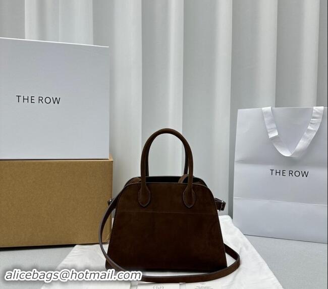 Top Design The Row Margaux 10 Small Tote Bag in Suede 1831 Dark Brown 2024