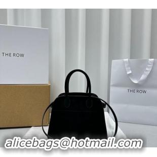 Buy Discount The Row Margaux 10 Small Tote Bag in Suede 1831 Black 2024