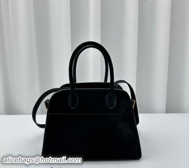 Buy Discount The Row Margaux 10 Small Tote Bag in Suede 1831 Black 2024