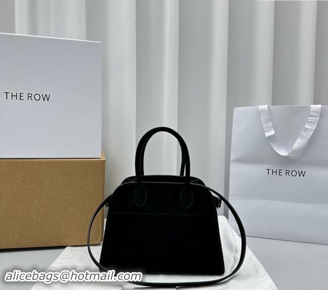 Buy Discount The Row Margaux 10 Small Tote Bag in Suede 1831 Black 2024