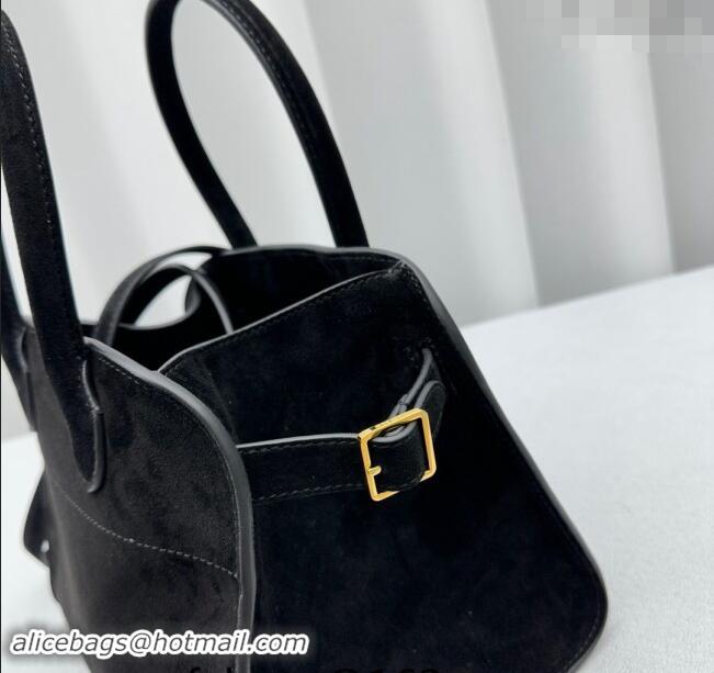 Buy Discount The Row Margaux 10 Small Tote Bag in Suede 1831 Black 2024