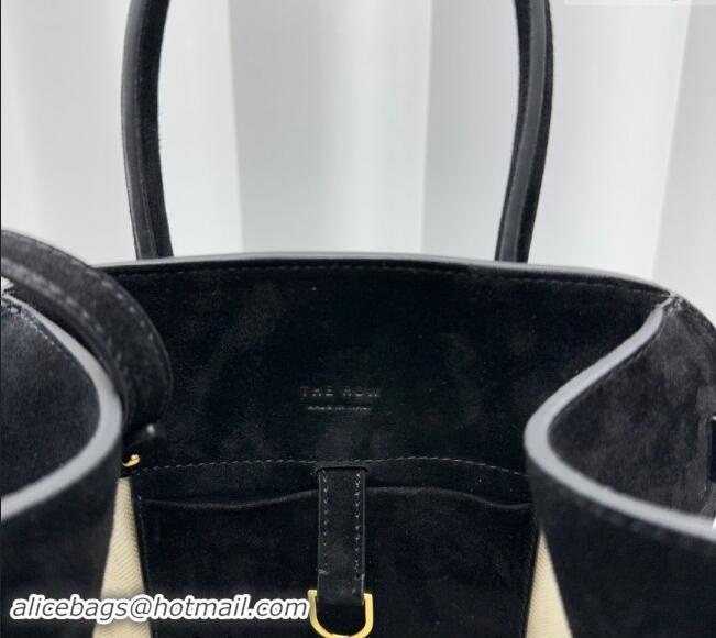 Buy Discount The Row Margaux 10 Small Tote Bag in Suede 1831 Black 2024