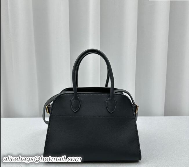 Luxury Discount The Row Margaux 10 Small Tote Bag in Calf Leather 1831 Black 2024