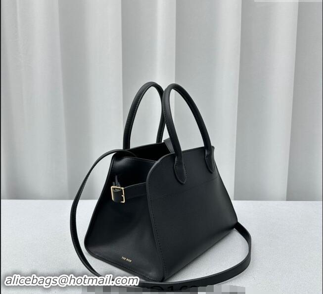 Luxury Discount The Row Margaux 10 Small Tote Bag in Calf Leather 1831 Black 2024