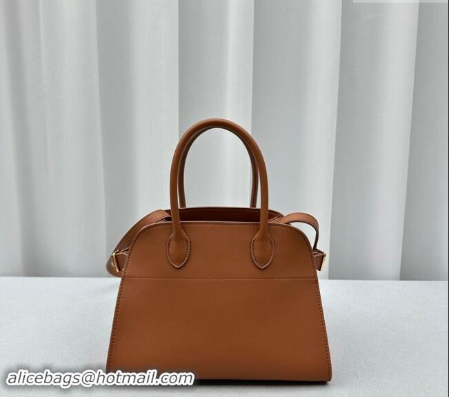 Trendy Design The Row Margaux 10 Small Tote Bag in Calf Leather 1831 Brown 2024