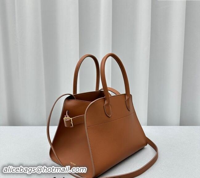 Trendy Design The Row Margaux 10 Small Tote Bag in Calf Leather 1831 Brown 2024