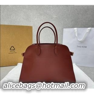 Pretty Style The Row Margaux 15 Medium Tote Bag in Smooth Leather 1831 Brick Red 2024