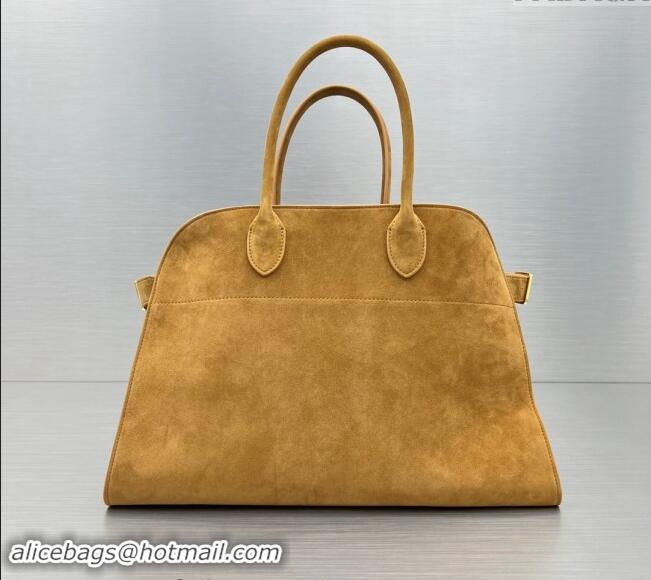 Top Grade The Row Margaux 15 Medium Tote Bag in Suede 1831 Light Brown 2024