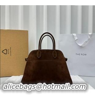 Classic Specials The Row Margaux 15 Medium Tote Bag in Suede 1831 Dark Brown 2024