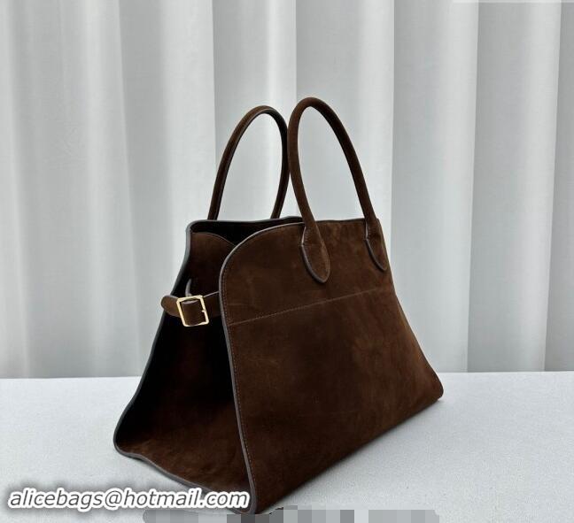 Classic Specials The Row Margaux 15 Medium Tote Bag in Suede 1831 Dark Brown 2024