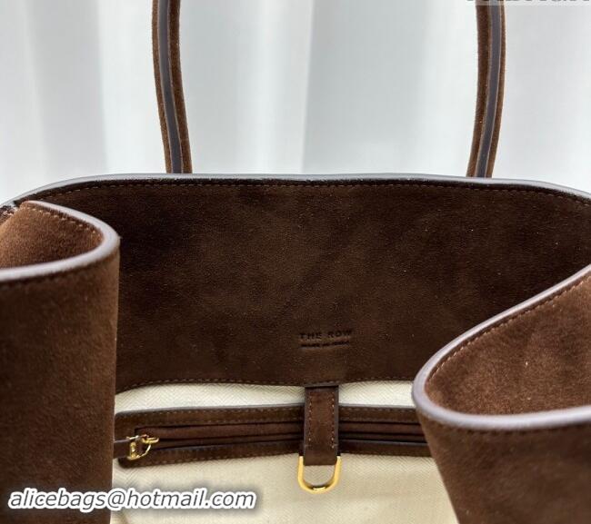 Classic Specials The Row Margaux 15 Medium Tote Bag in Suede 1831 Dark Brown 2024