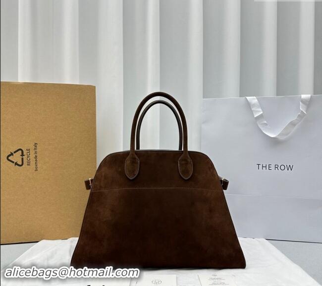 Classic Specials The Row Margaux 15 Medium Tote Bag in Suede 1831 Dark Brown 2024