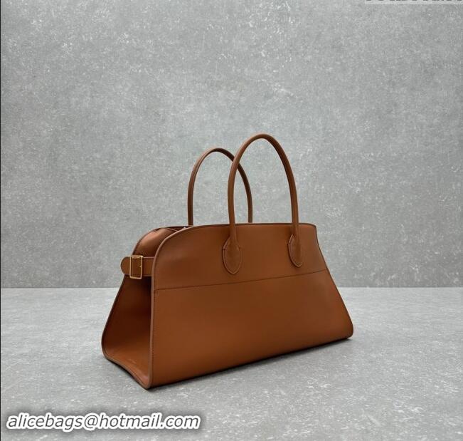 Best Product The Row EW Margauxdf Tote Bag in Smooth Leather 1828 Tan Brown 2024