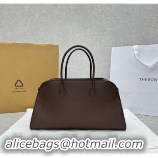 New Release Creation The Row EW Margauxdf Tote Bag in Smooth Leather 1828 Chocolate Brown 2024