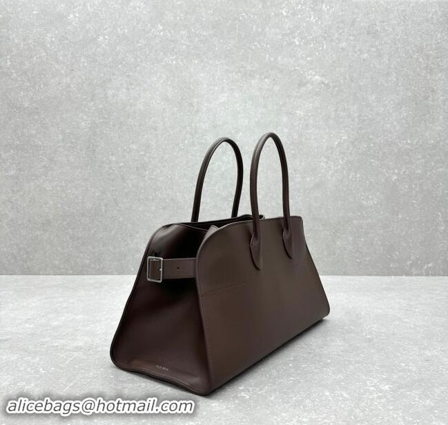 New Release Creation The Row EW Margauxdf Tote Bag in Smooth Leather 1828 Chocolate Brown 2024