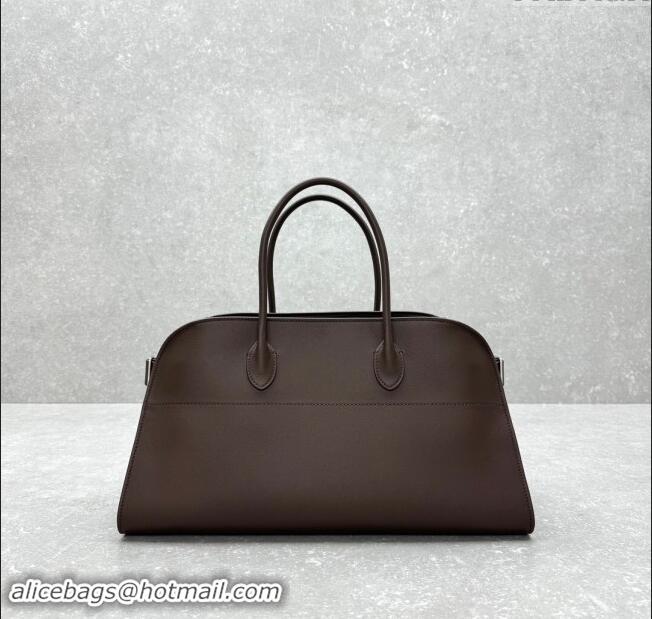 New Release Creation The Row EW Margauxdf Tote Bag in Smooth Leather 1828 Chocolate Brown 2024