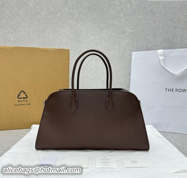 New Release Creation The Row EW Margauxdf Tote Bag in Smooth Leather 1828 Chocolate Brown 2024