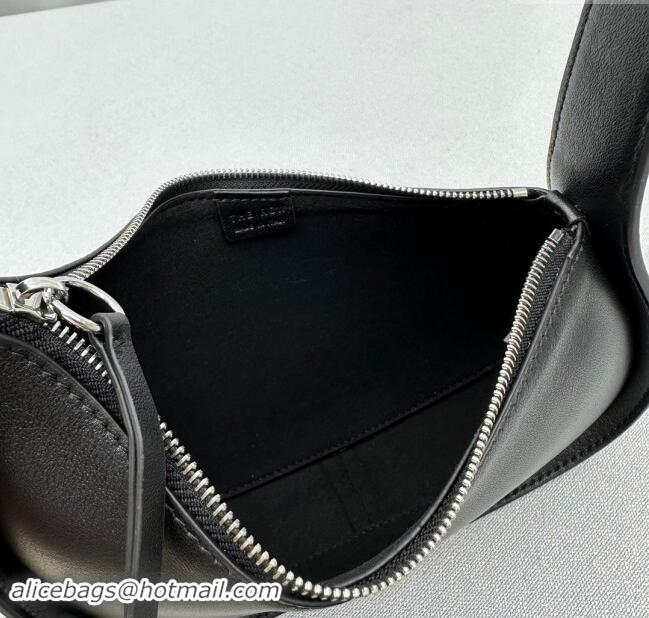 Modern Grade The Row Half Moon Shoulder Bag in Leather 1811 Black 2024