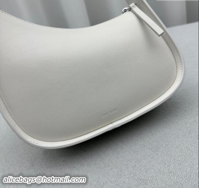 Top Design The Row Half Moon Shoulder Bag in Leather 1811 White 2024