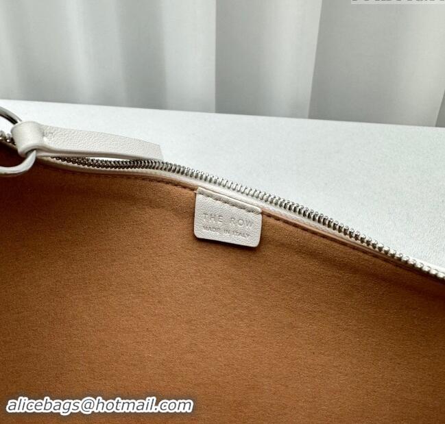 Top Design The Row Half Moon Shoulder Bag in Leather 1811 White 2024