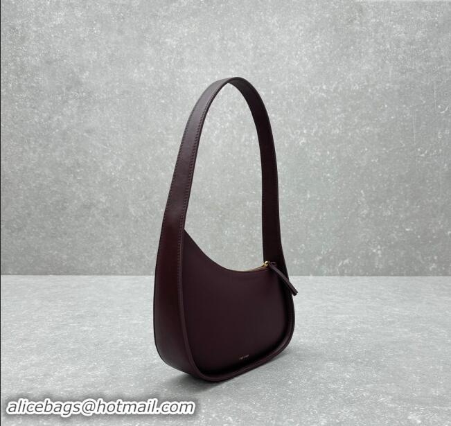 Well Crafted The Row Half Moon Shoulder Bag in Leather 1811 Burgundy 2024