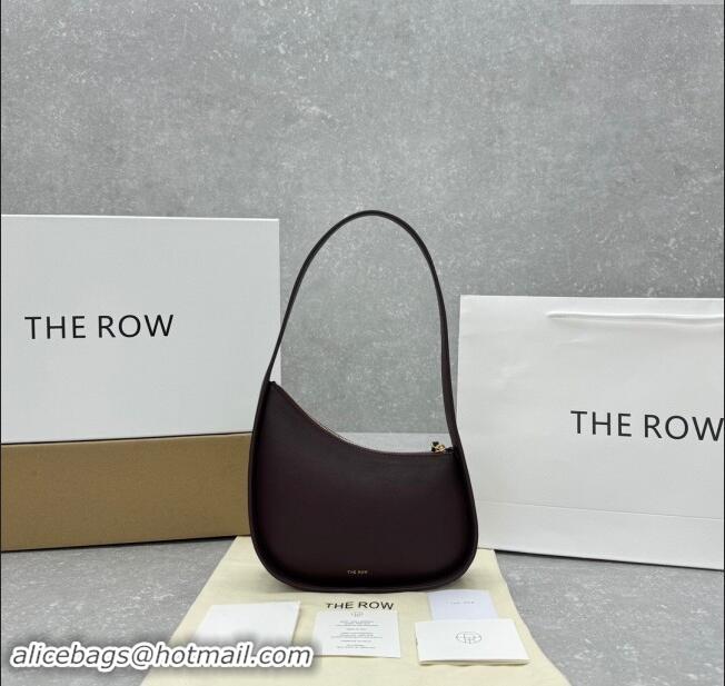 Well Crafted The Row Half Moon Shoulder Bag in Leather 1811 Burgundy 2024