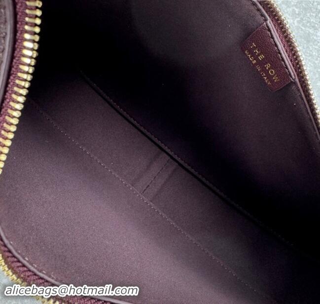 Well Crafted The Row Half Moon Shoulder Bag in Leather 1811 Burgundy 2024