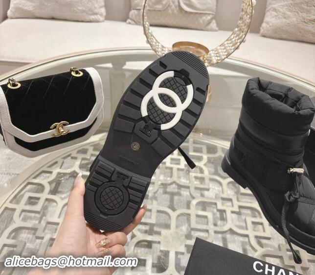 Pretty Style Chanel Quilted Down Snow Boots Black 120057