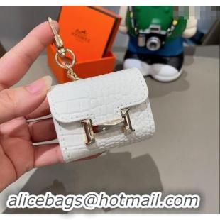 Super Quality Hermes Crocodile Embossed AirPods 3 Earpods Case 1130 White 2024