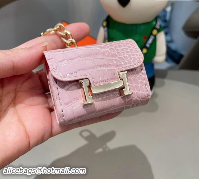 Popular Style Hermes Crocodile Embossed AirPods 3 Earpods Case 1130 Pink 2024