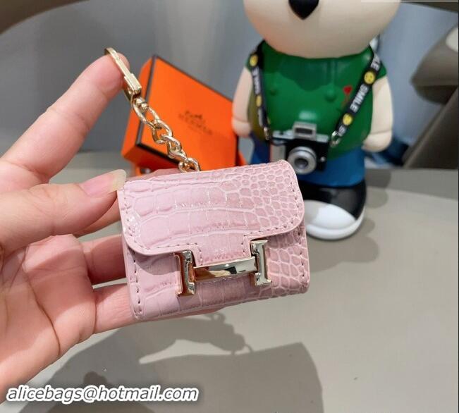 Popular Style Hermes Crocodile Embossed AirPods 3 Earpods Case 1130 Pink 2024