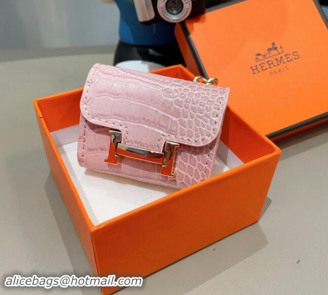 Popular Style Hermes Crocodile Embossed AirPods 3 Earpods Case 1130 Pink 2024