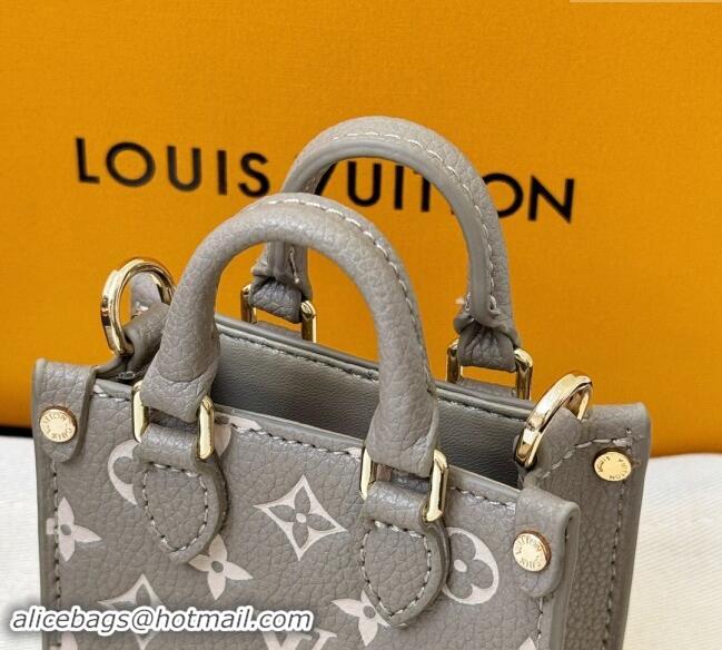 Super Quality Louis Vuitton Micro Bag On The Go Charm M02133 Grey/White 2024