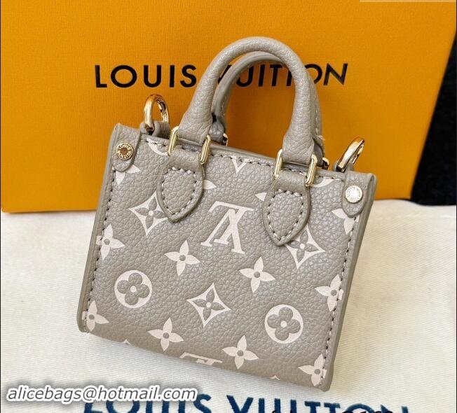 Super Quality Louis Vuitton Micro Bag On The Go Charm M02133 Grey/White 2024