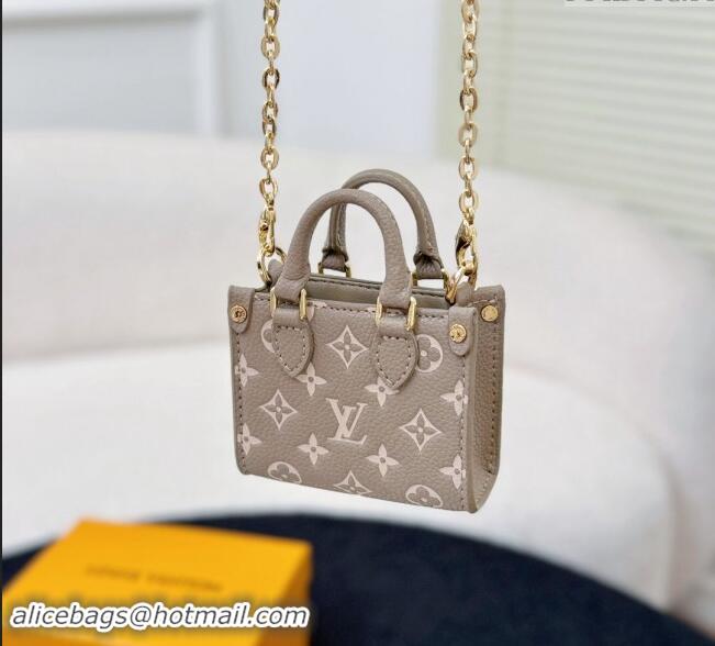 Super Quality Louis Vuitton Micro Bag On The Go Charm M02133 Grey/White 2024