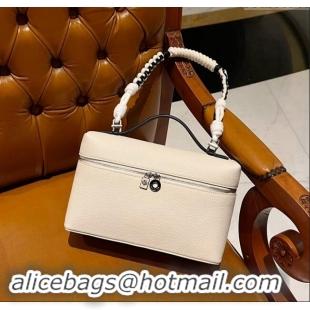 Inexpensive Loro Piana Extra Pocket Pouch L27 in Calfskin with Braided Shoulder Strap L9008 White 2023