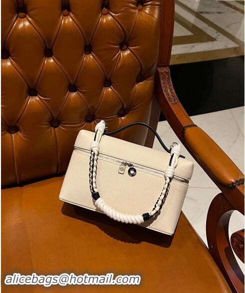 Inexpensive Loro Piana Extra Pocket Pouch L27 in Calfskin with Braided Shoulder Strap L9008 White 2023