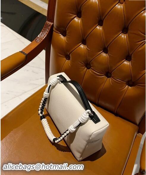 Inexpensive Loro Piana Extra Pocket Pouch L27 in Calfskin with Braided Shoulder Strap L9008 White 2023